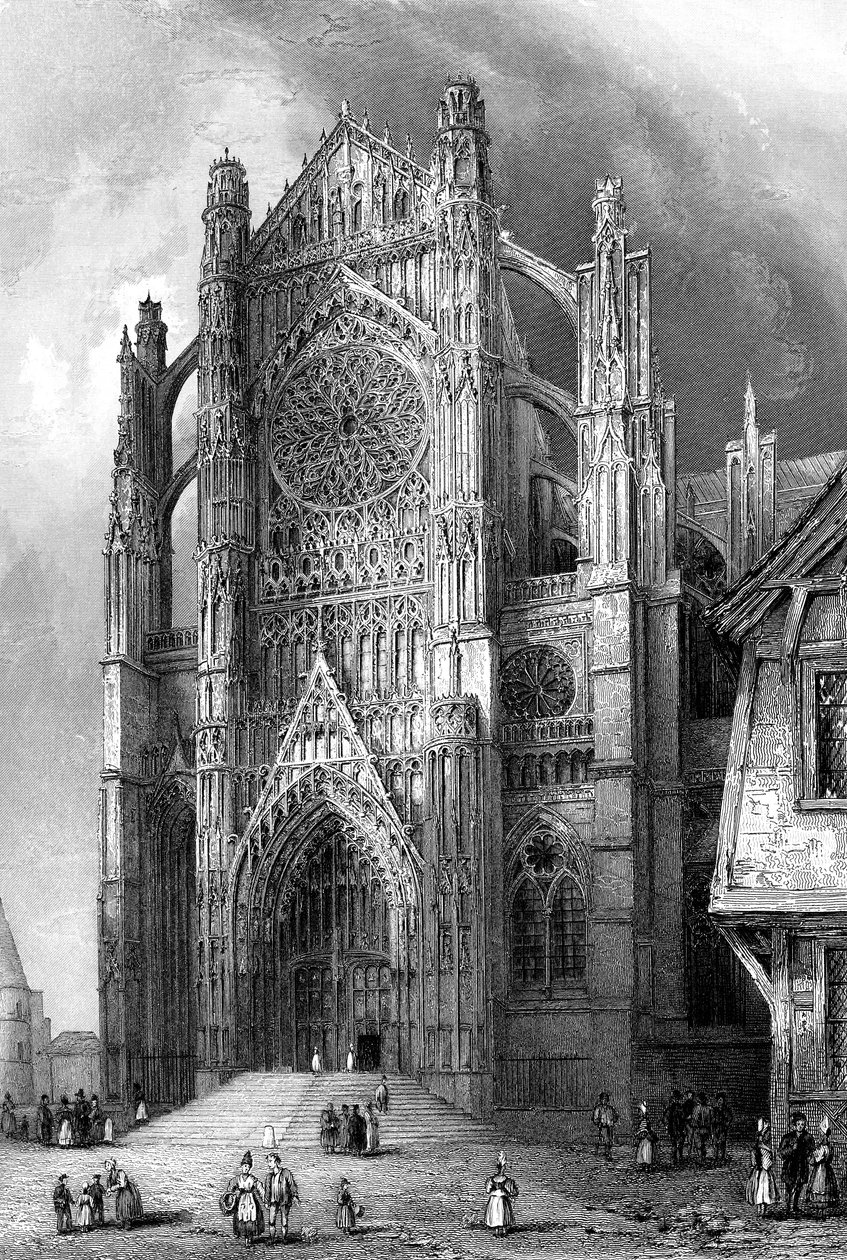 The south transept of Beauvais Cathedral, France, 1836 by Benjamin Winkles