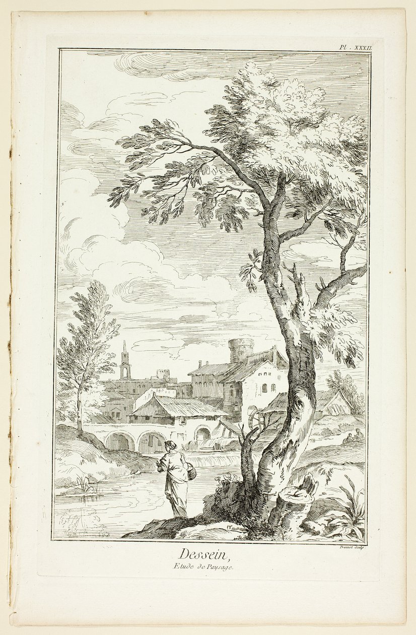 Design: Landscape Study, from Encyclopédie by Benoit Louis Prevost