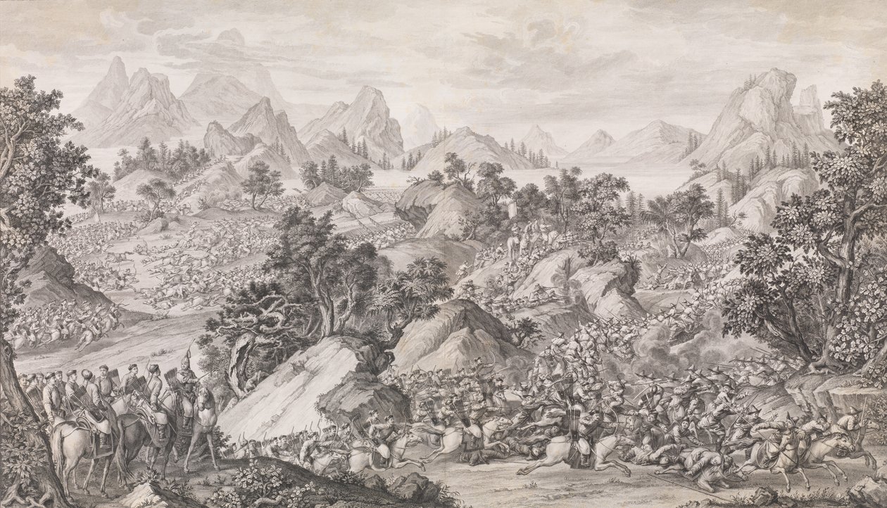 The Battle of Qos-qulaq, 1774 by Benoit Louis Prevost