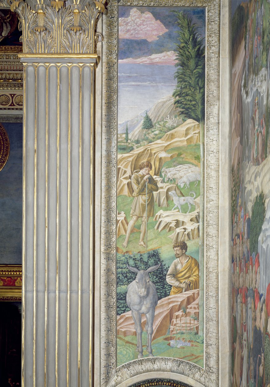 Shepherd and His Flock, Panel Alongside the Right Wall of the Journey of the Magi Cycle in the Chapel, c.1460 by Benozzo di Lese di Sandro Gozzoli