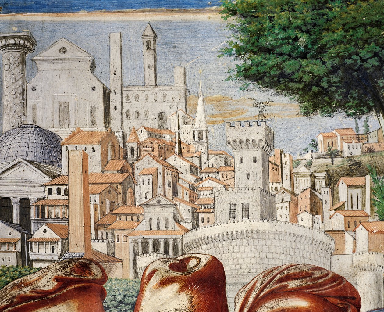 Architecture of city of Rome (detail) by Benozzo di Lese di Sandro Gozzoli