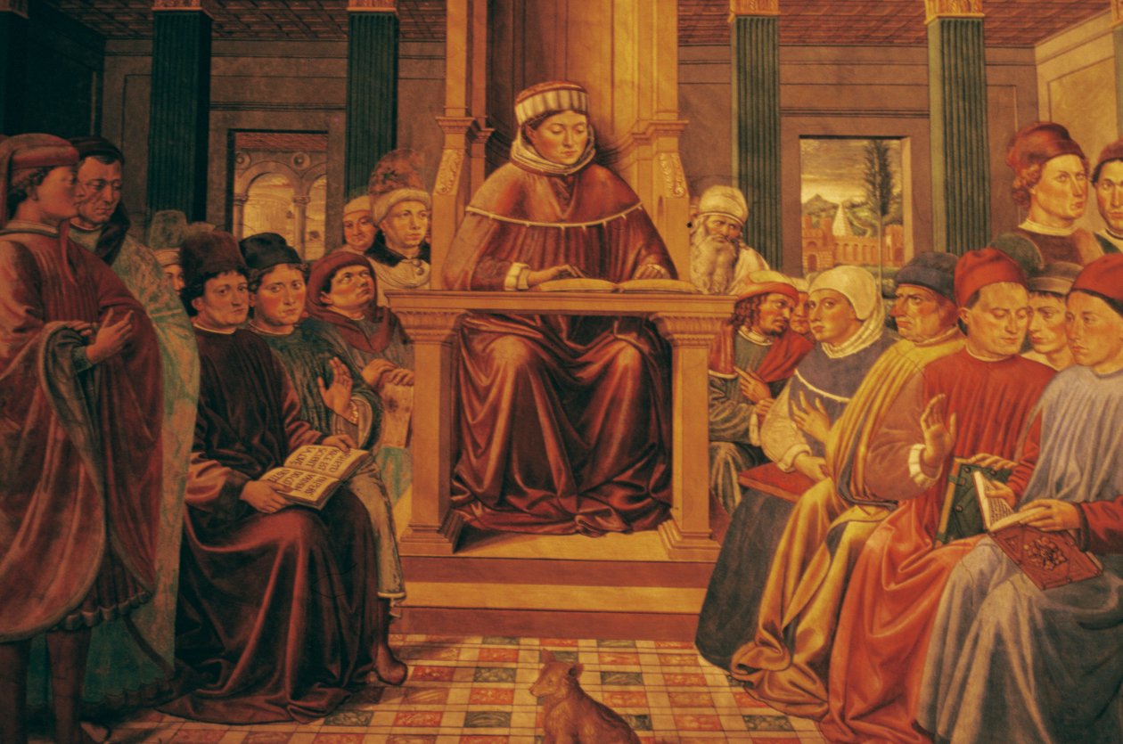 Augustine teaching rhetoric in Rome by Benozzo di Lese di Sandro Gozzoli