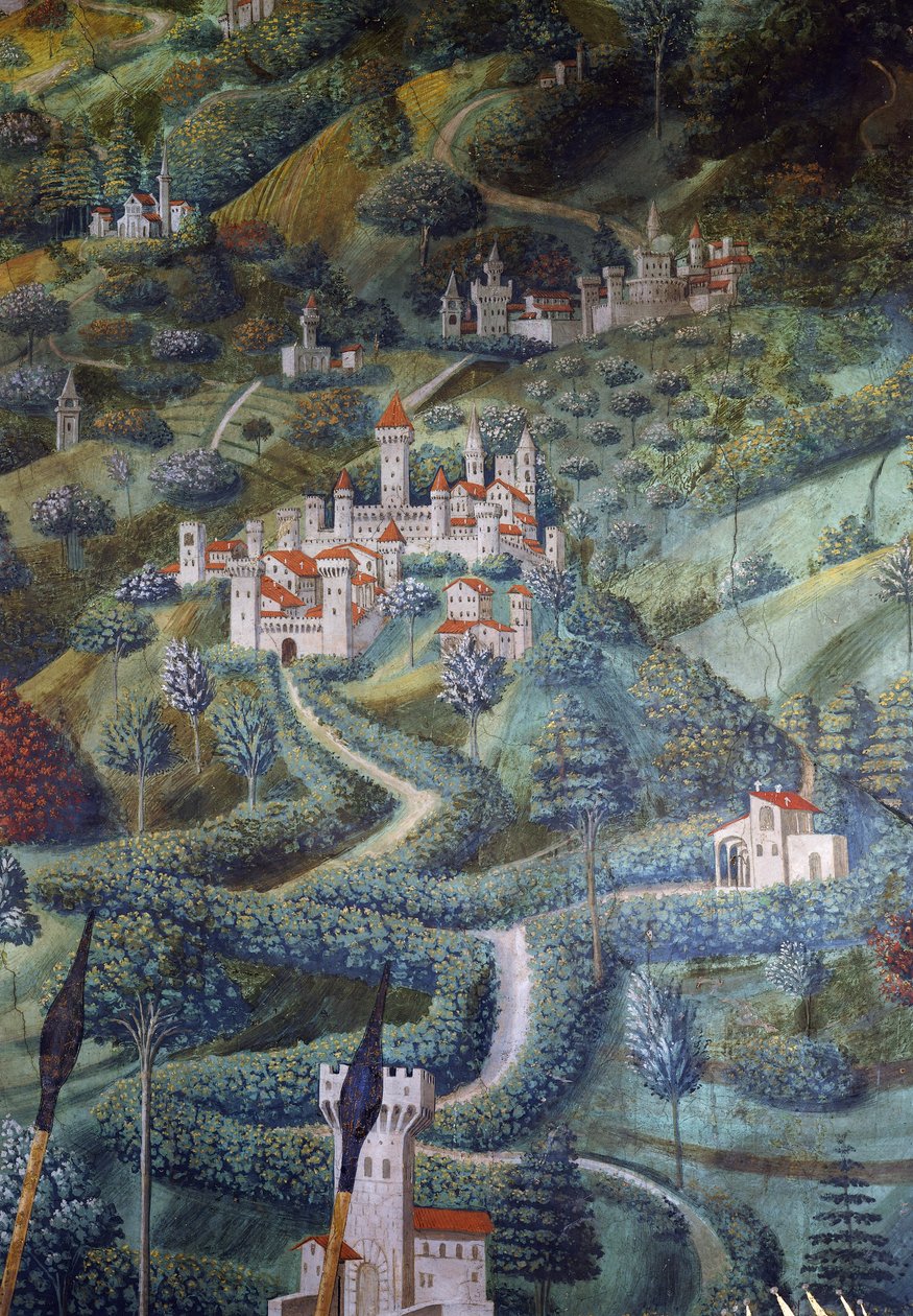 Castles (detail) by Benozzo di Lese di Sandro Gozzoli