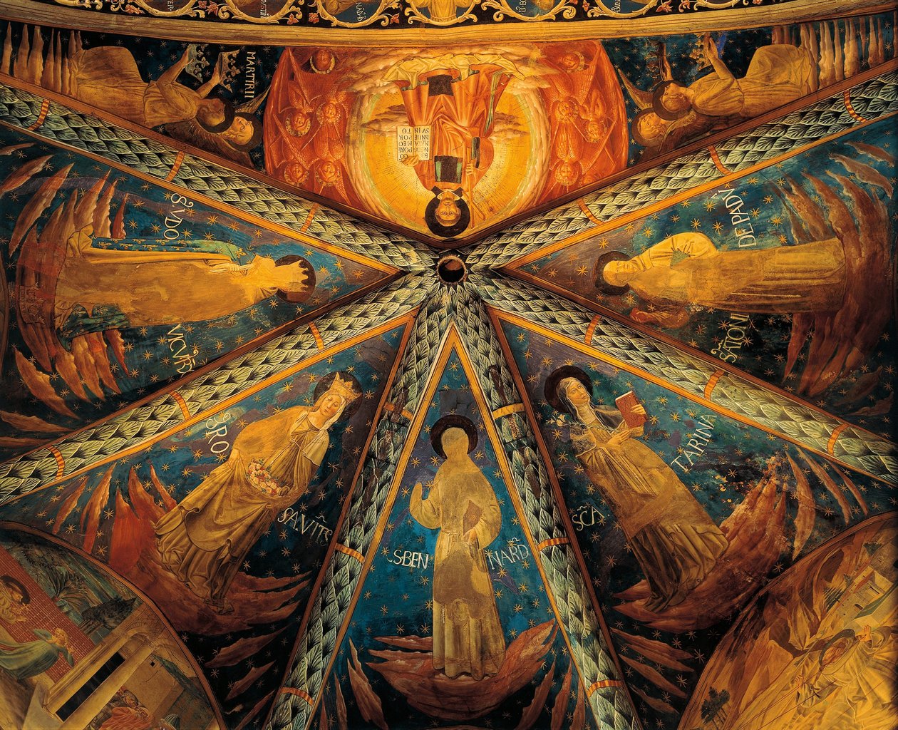 Vault of Apse of Church of Saint Francis Painted with Saints by Benozzo di Lese di Sandro Gozzoli