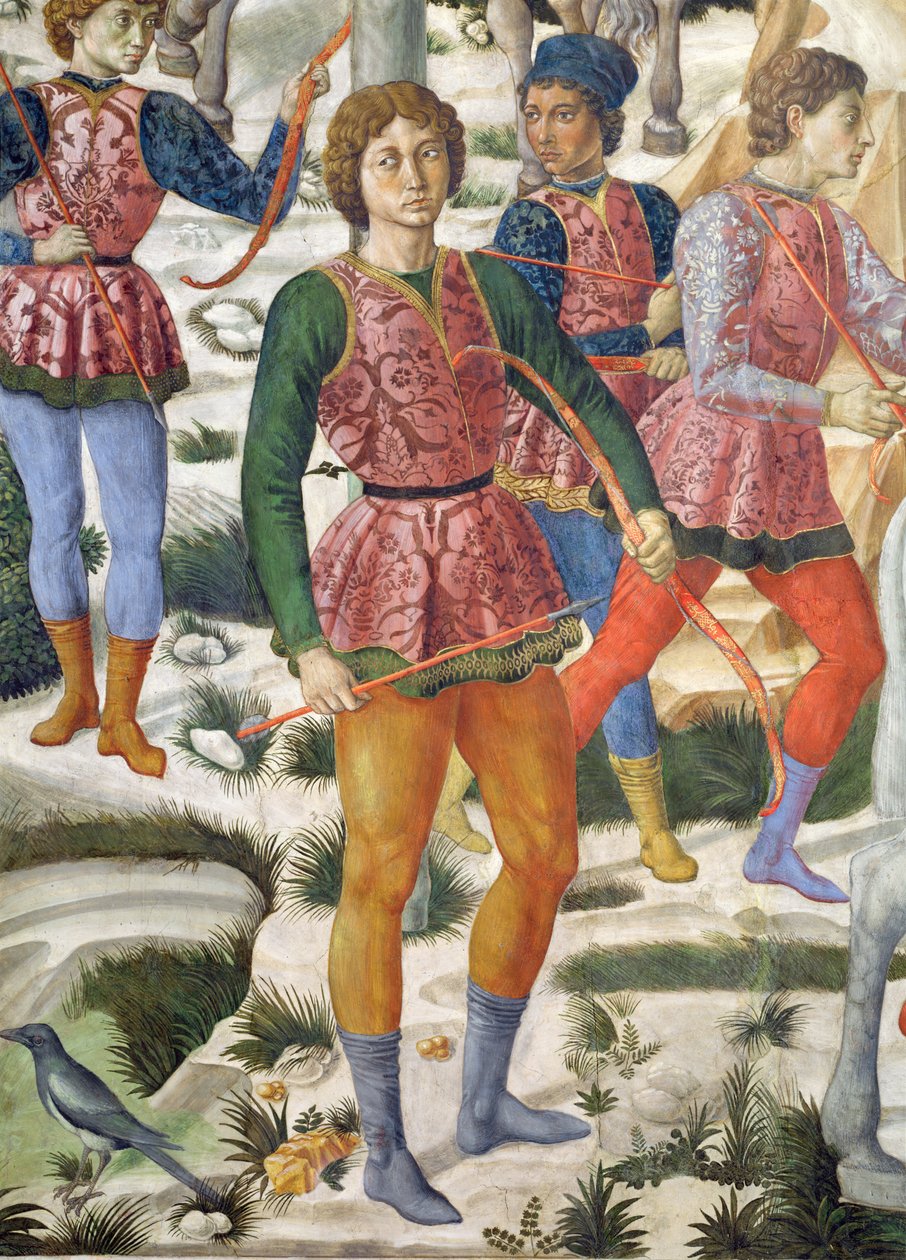 Liveried archers (detail) by Benozzo di Lese di Sandro Gozzoli