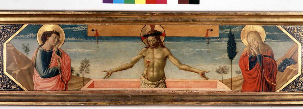 Predella with Christ in Pietà and Saints. Painting by Gozzoli Benozzo (detail) by Benozzo di Lese di Sandro Gozzoli