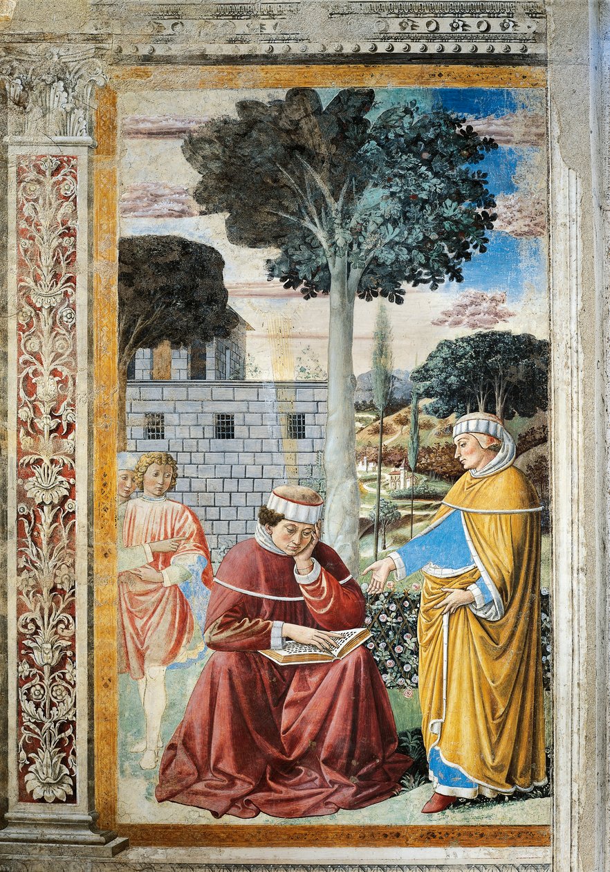 St. Augustine Reading Epistles of St. Paul (detail) by Benozzo di Lese di Sandro Gozzoli