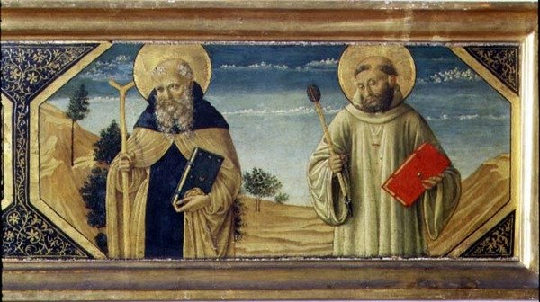 St. Anthony Abbot and St. Benedict (detail) by Benozzo di Lese di Sandro Gozzoli