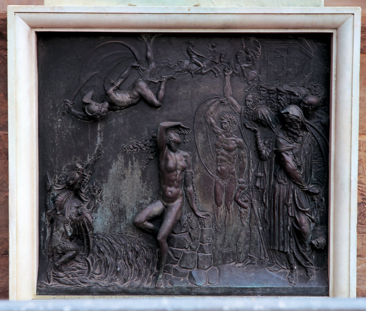 Plaque depicting Perseus rescuing Andromeda