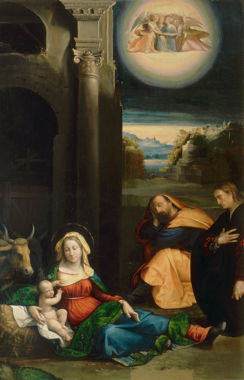 Madonna del Riposo with Portrait of Lionello, by Garofalo, in the Pinacoteca Nazionale in Ferrara by Benvenuto Tisi da Garofalo
