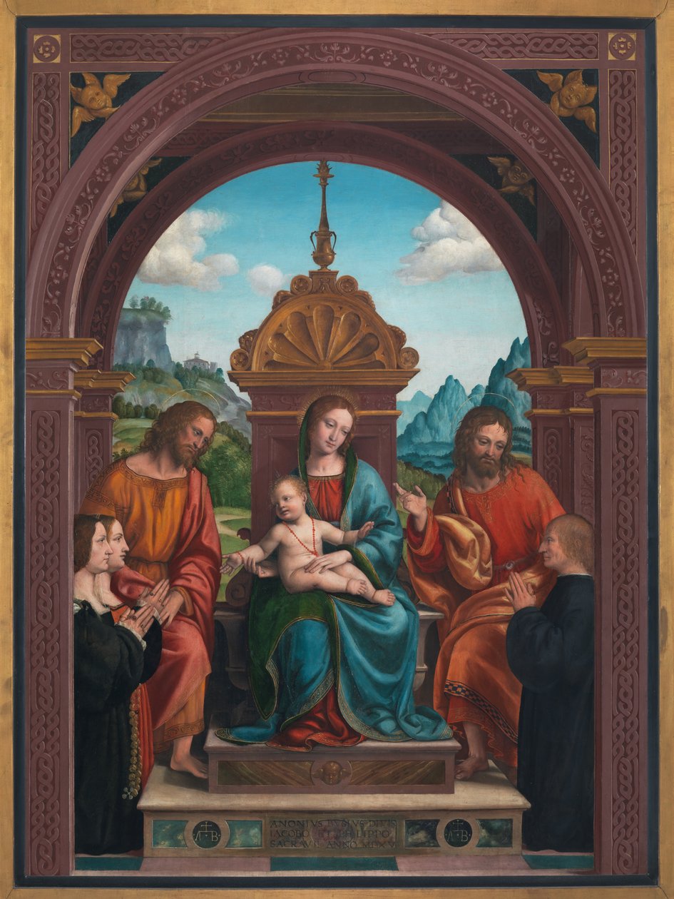 Madonna and Child, St. James, St. Philip and the Family of Antonio Busti by Bernadino Zenale