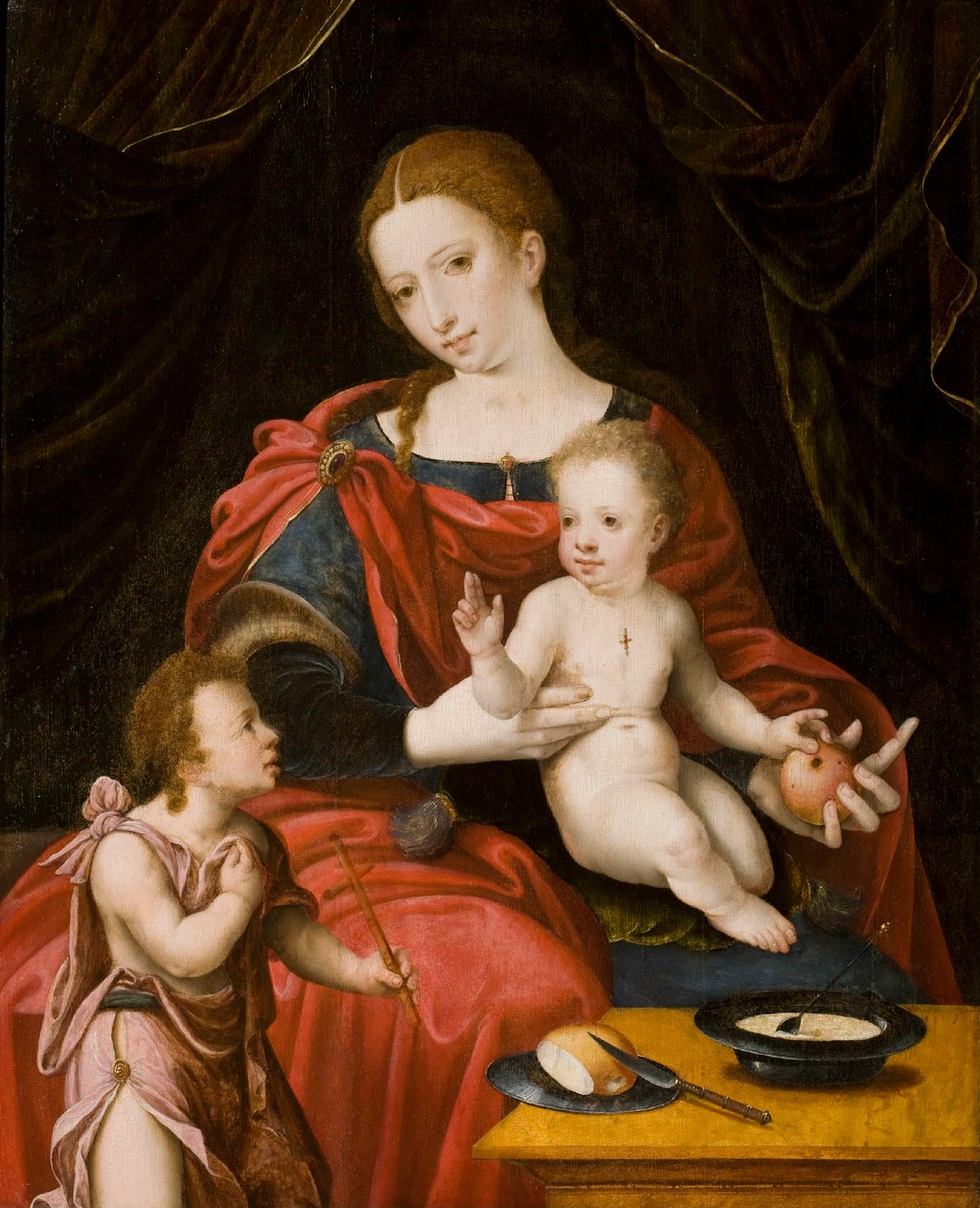 Virgin and Child with John the Baptist as a Boy by Bernaert Orley van