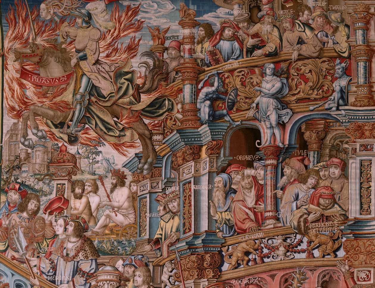 Series The Honours. Fame. Third tapestry in the series. Ca 1550. by Bernaert van (circle of) Orley