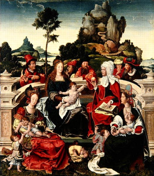 The Holy Kinship by Bernaert van (circle of) Orley