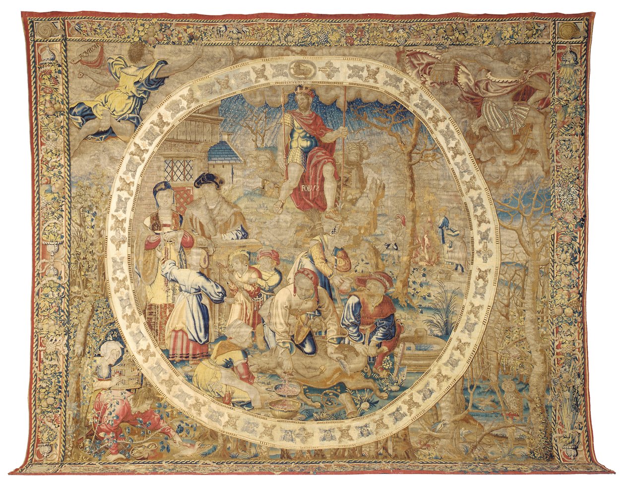 Brussels allegorical tapestry depicting the month of December from 