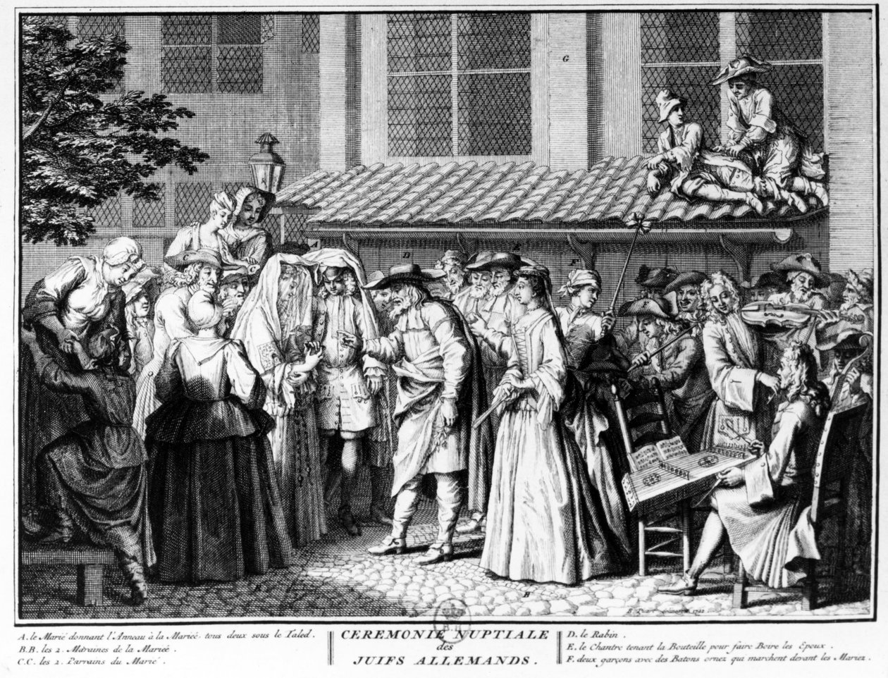 Nuptial ceremony of German Jews, 1725 by Bernard Picart
