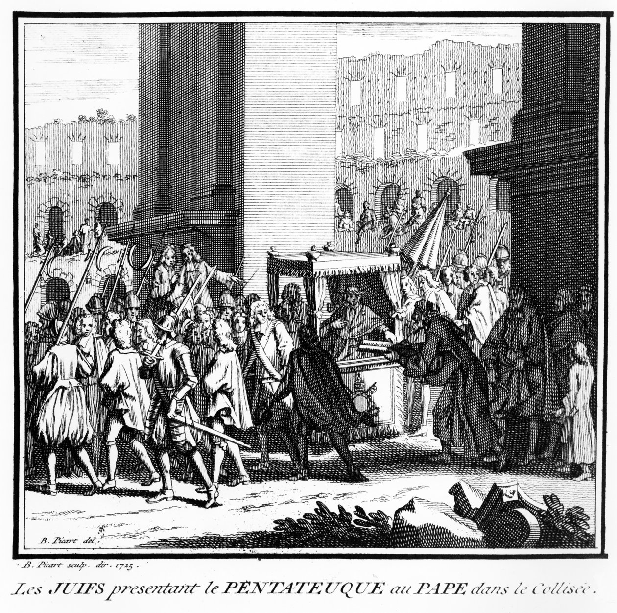 The Jews of Rome presenting the Pentateuch to the Pope in the Colosseum by Bernard Picart