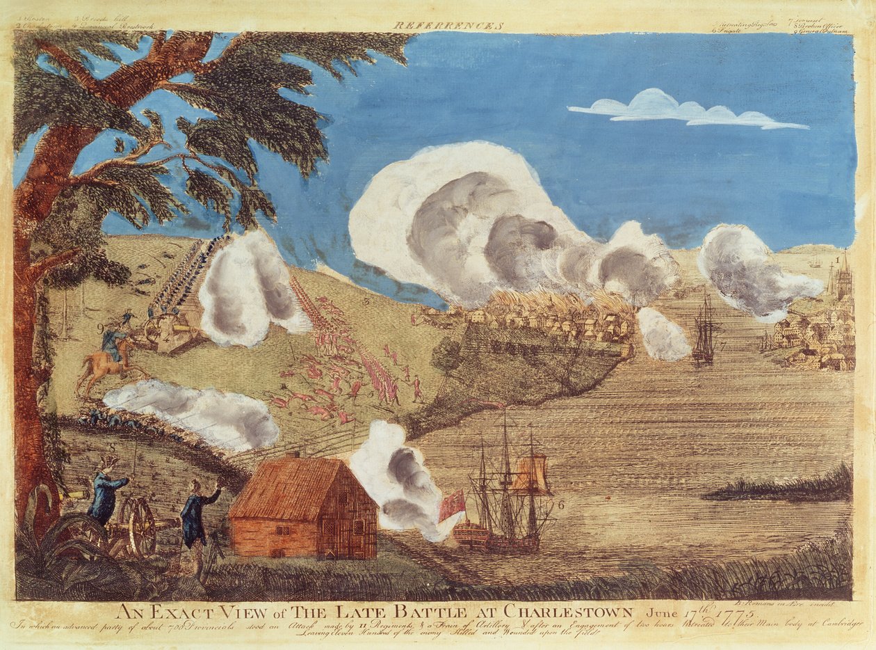 An Exact View of the Late Battle at Charlestown on 17th June 1775 by Bernard Romans