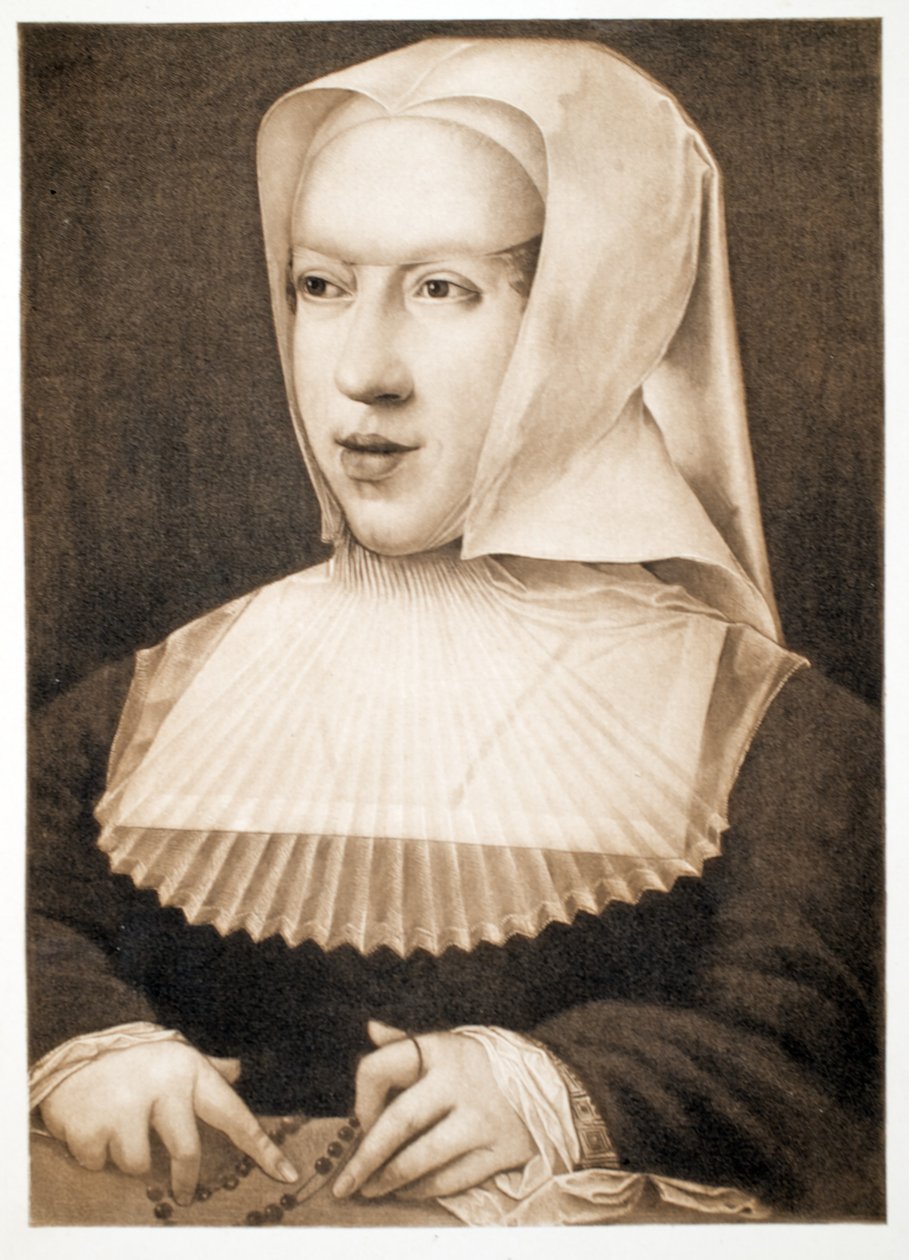 Margaret of SavoyAustria, Regent of the Netherlands, pub. 1902 by Bernard van Orley