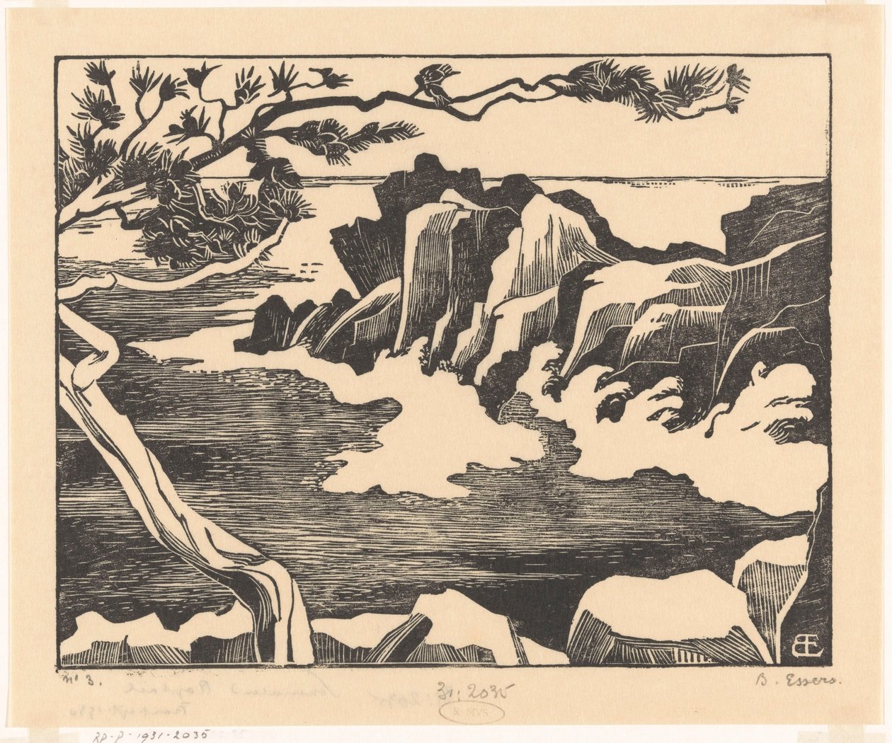 Rocky Coast at Saint-Raphaël by Bernard Essers (signed by artist)