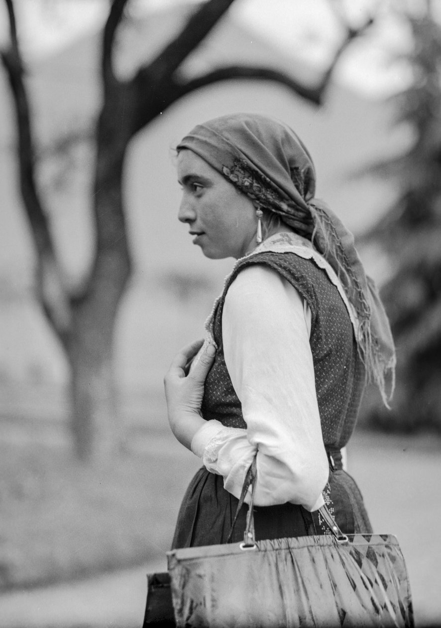 Country woman in traditional conservative clothing, probably Italy but possibly Turkey by Bernard F. Rogers