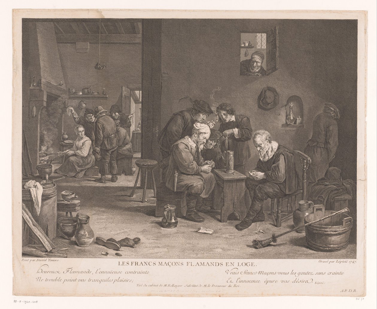 Tavern Interior with Card Players by Bernard François Lépicié