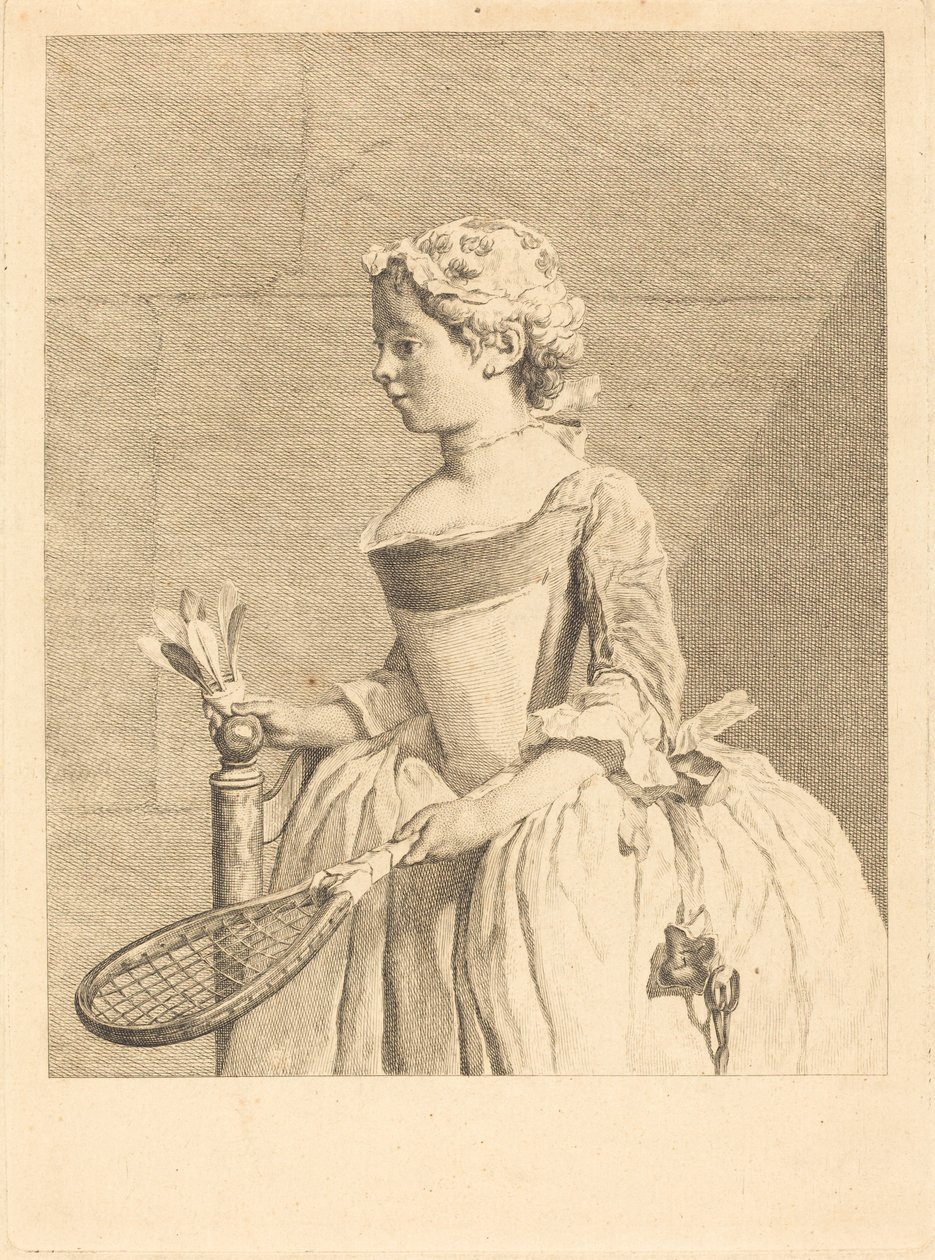 Young Girl at the Wheel (Young Girl with the Shuttle) by Bernard Lépicié after Jean Siméon Chardin