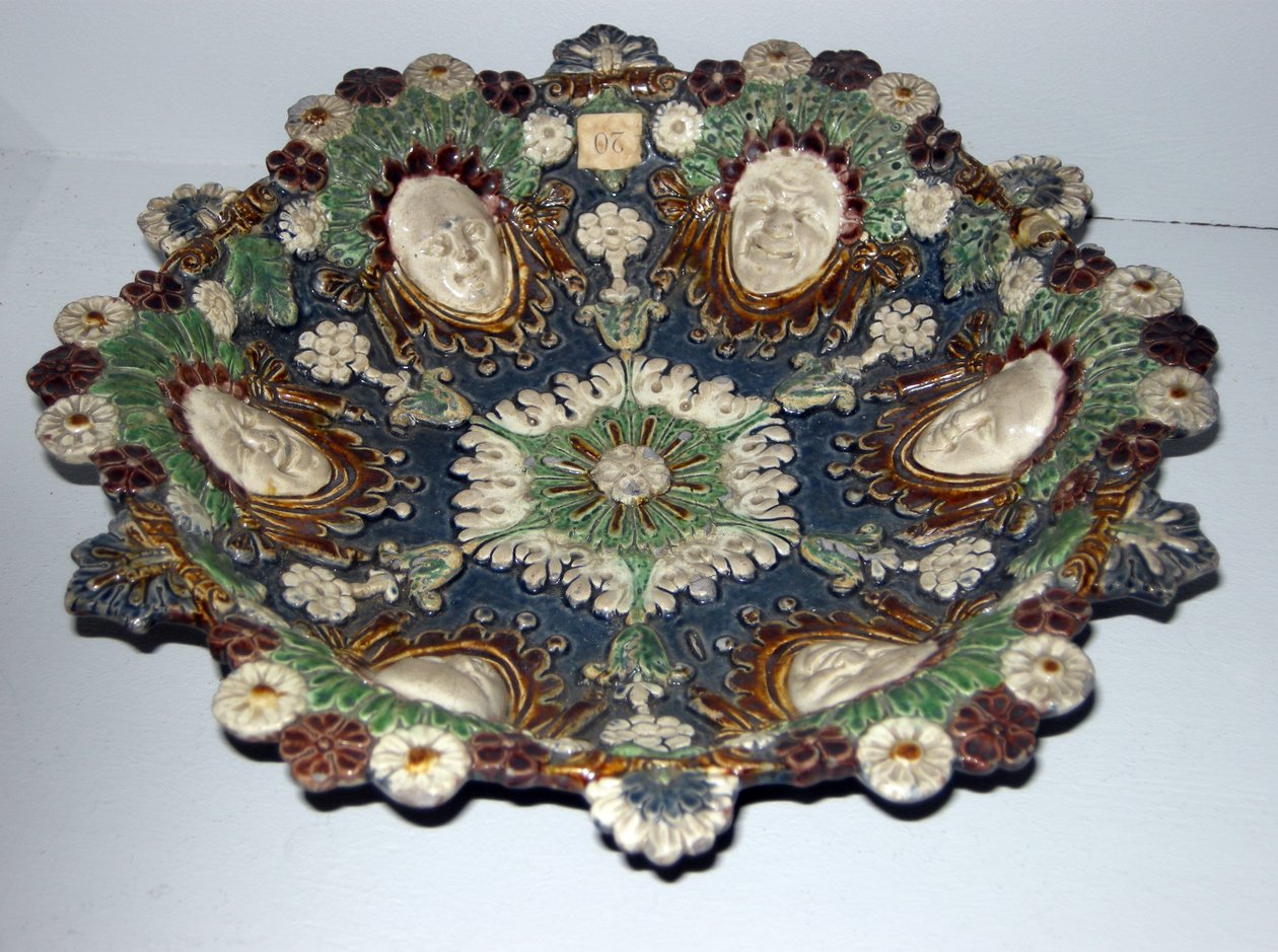 Dish with Grotesque Faces by Bernard Palissy