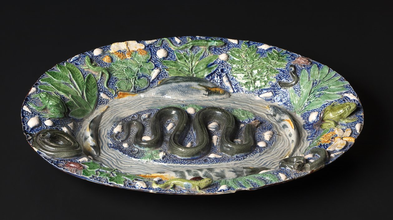 Rustic Platter, late 1500s by Bernard Palissy