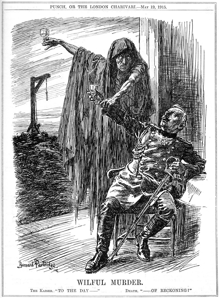 Punch cartoon on the sinking of the Lusitania, 1915