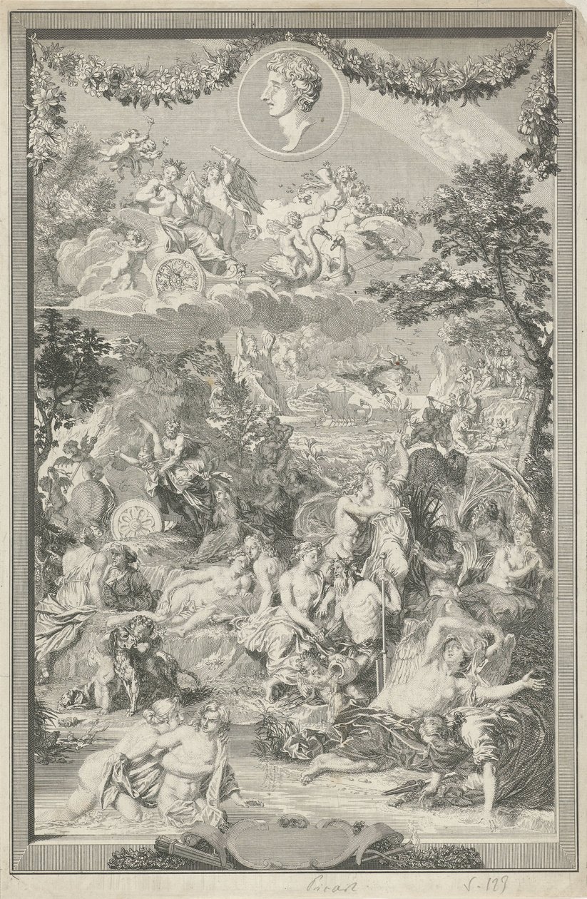 Allegorical Title Page with Various Scenes from Ovid