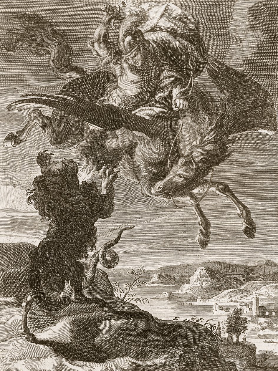 Bellerophon Fights the Chimaera by Bernard Picart