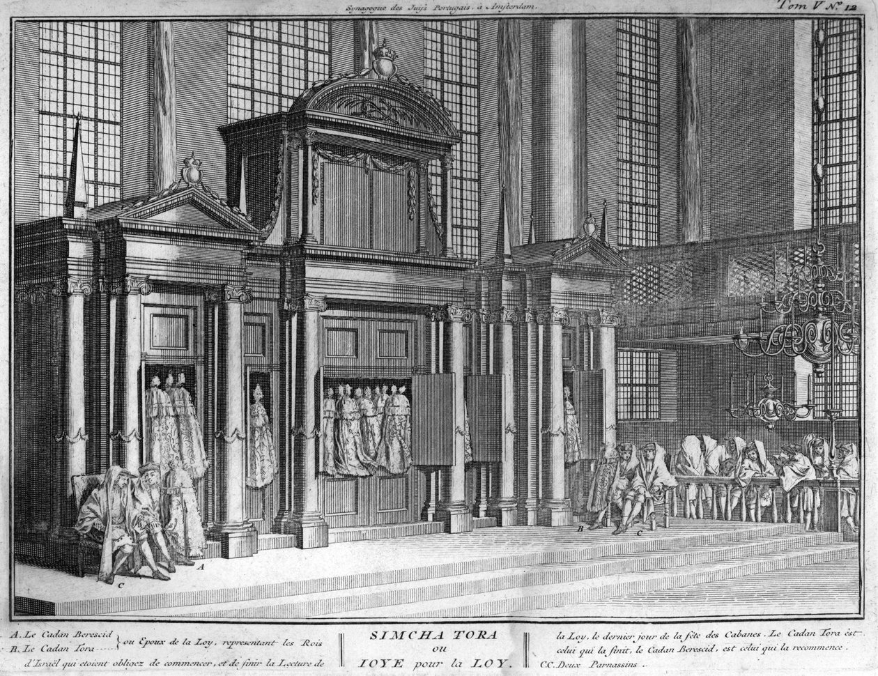 Judaism: The Feast of Simchat Torah. Engraving from 