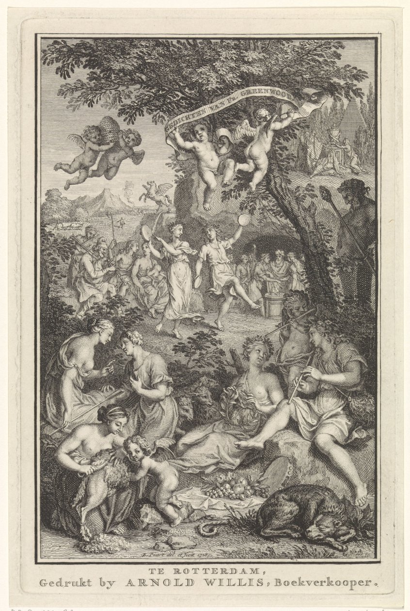 Landscape with Shepherds and Shepherdesses (Title Page for: F. Greenwood, Poems, 1719) by Bernard Picart