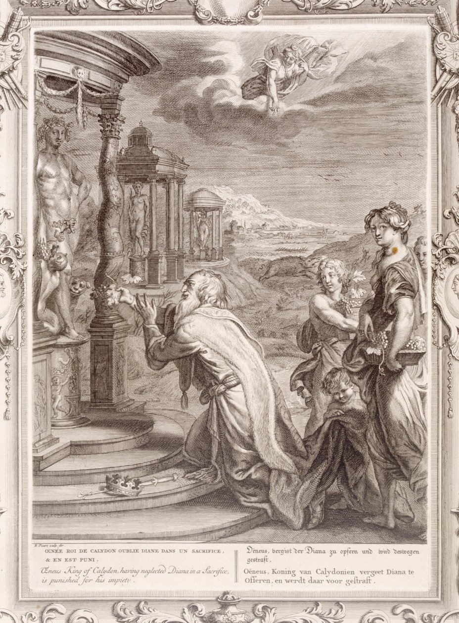 Oeneus, King of Calydon, Having Neglected Diana in a Sacrifice is Punished for his Impiety, 1731 by Bernard Picart