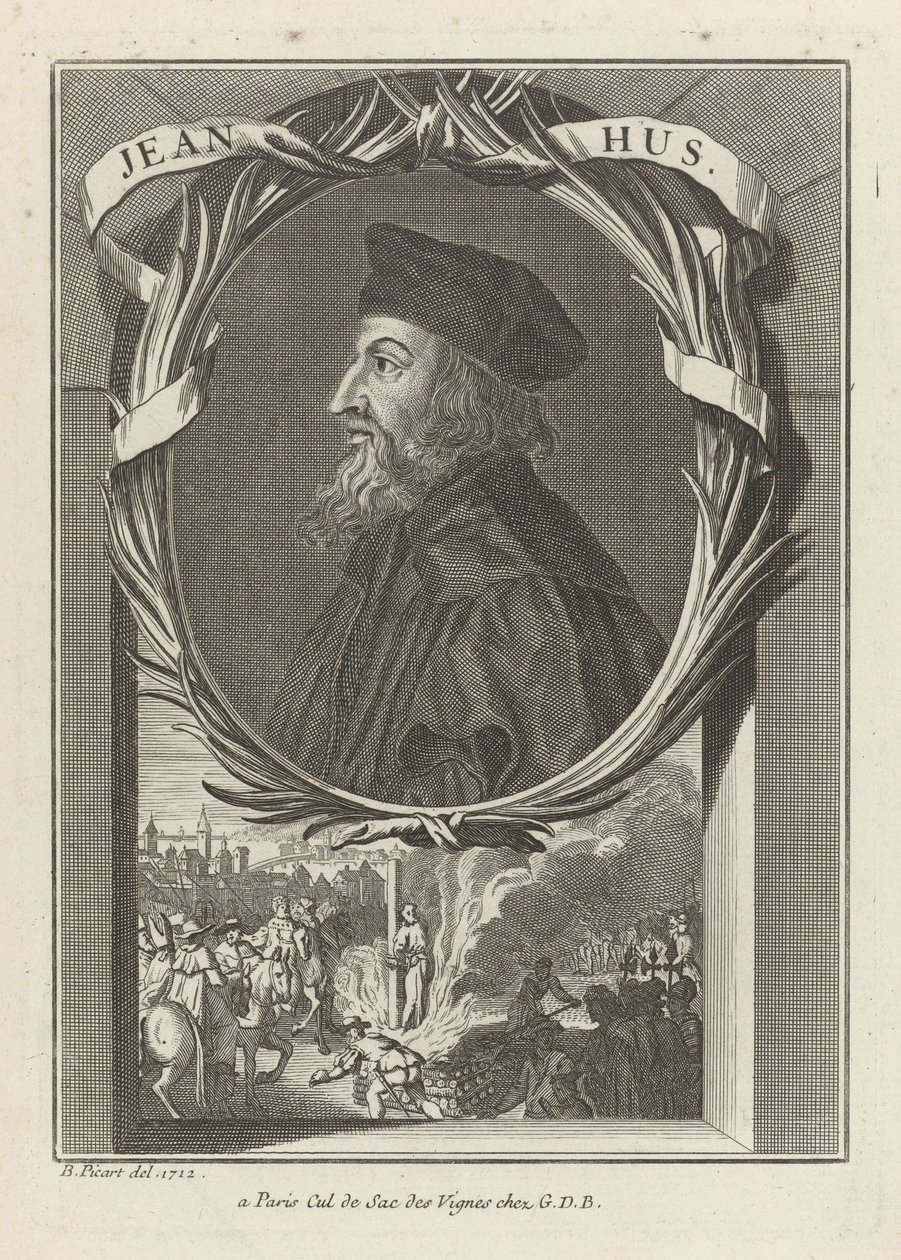 Portrait of John Hus by Bernard Picart