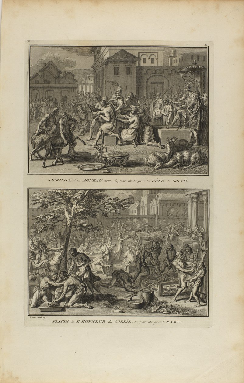Sacrifice of a Black Lamb...Feast in Honor of the Sun by Bernard Picart