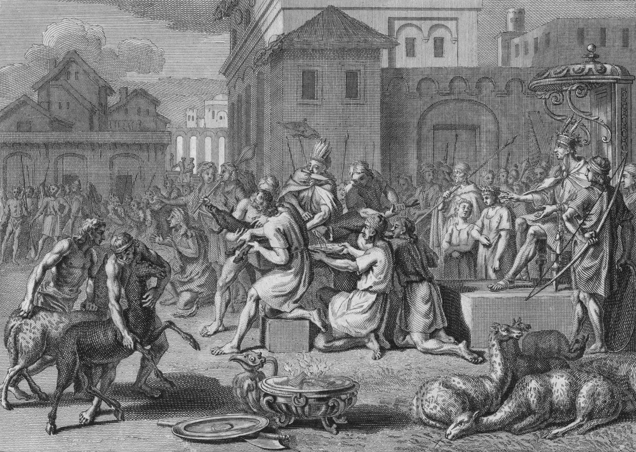 Sacrifice of a Black Lamb, on the Day of the Great Festival of the Sun by Bernard Picart
