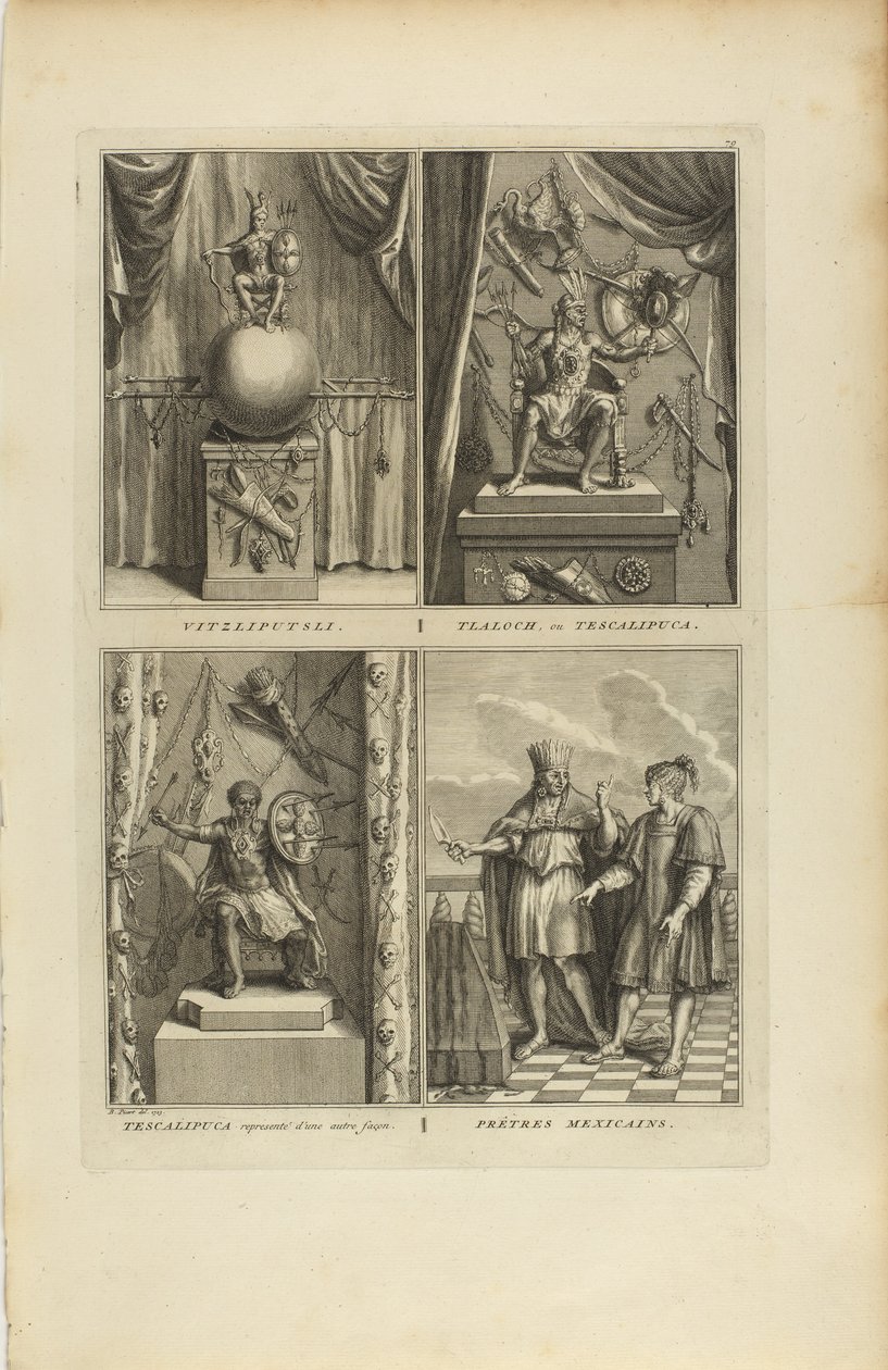 Vitzliputsli/Tlalock or Tescalipuca/Tescalinpuca/Mexican Priests by Bernard Picart