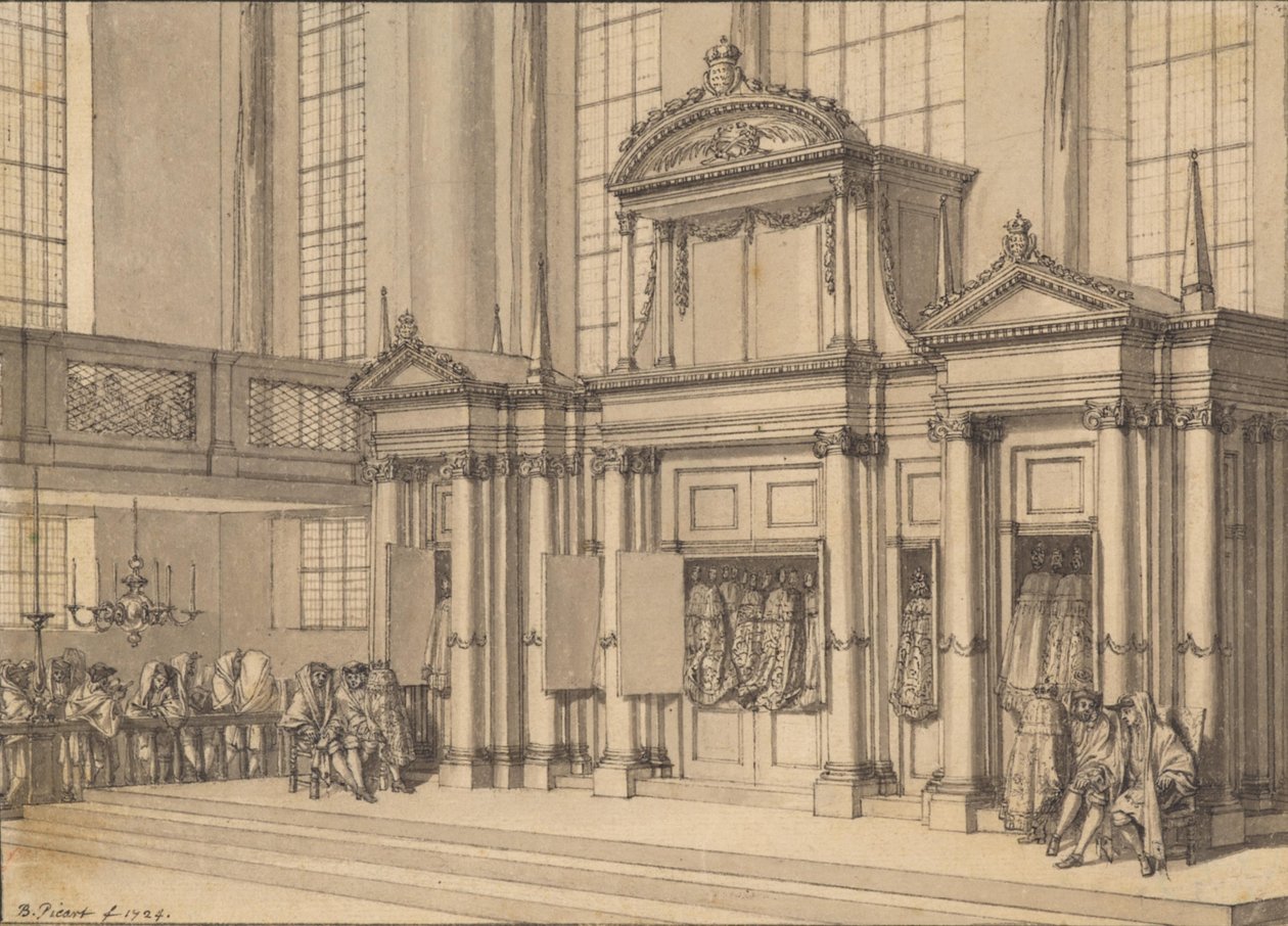 Joy of the Law in the Portuguese Synagogue in Amsterdam by Bernard Picart