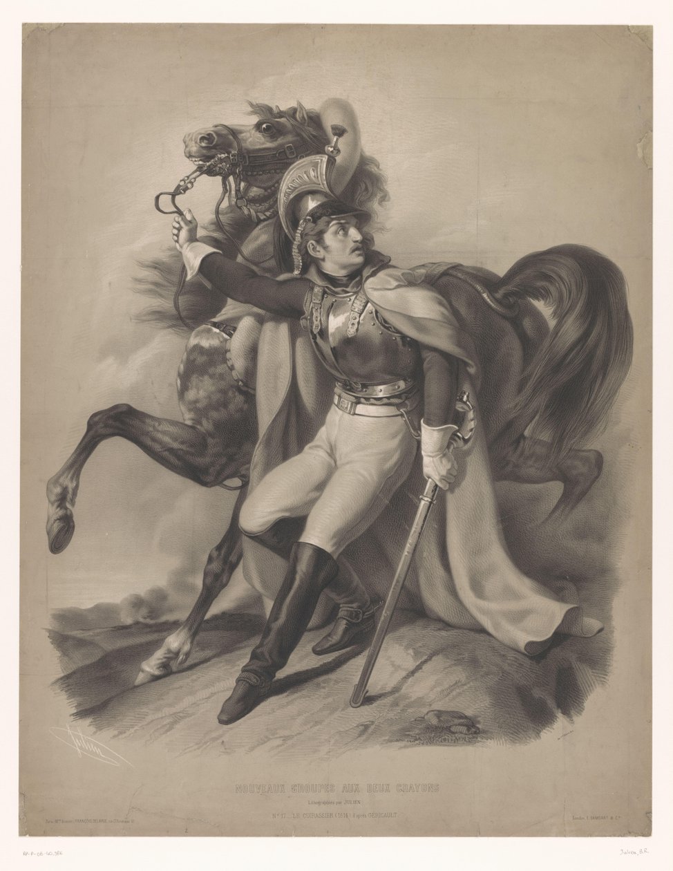 Cuirassier Next to His Horse by Bernard Romain Julien