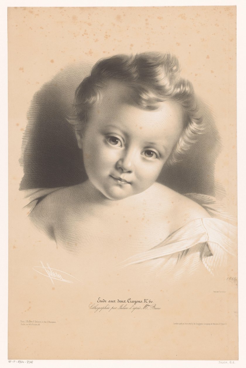 Portrait of a Toddler (Studies in Two Types of Chalk) by Bernard Romain Julien