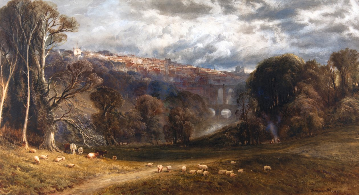 A View of Knaresborough by Bernard Walter Evans