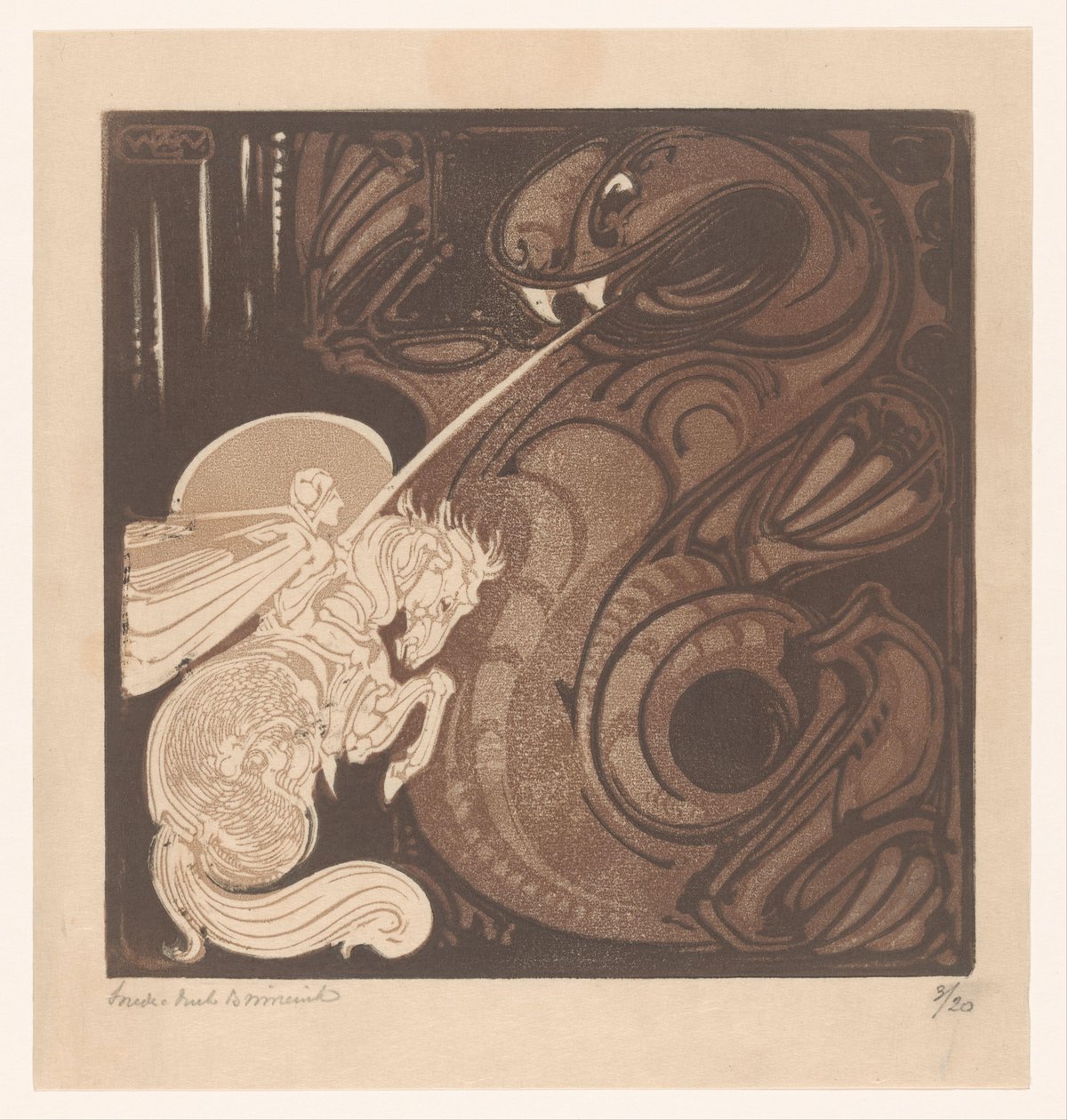 Saint George by Bernard Willem Wierink (signed by artist)