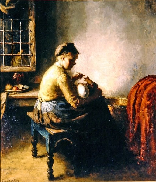 Mother nursing her baby by Bernard de Hoog