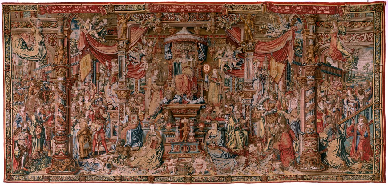 Flemish tapestry. Series The Honours. Faith. First tapestry in the series. Model Cartoonists from the circle of Bernard van Orley and Jan Gossaert. Manufacture Pieter van Aelst, Brussels. Ca 1550 by Bernard van Orley