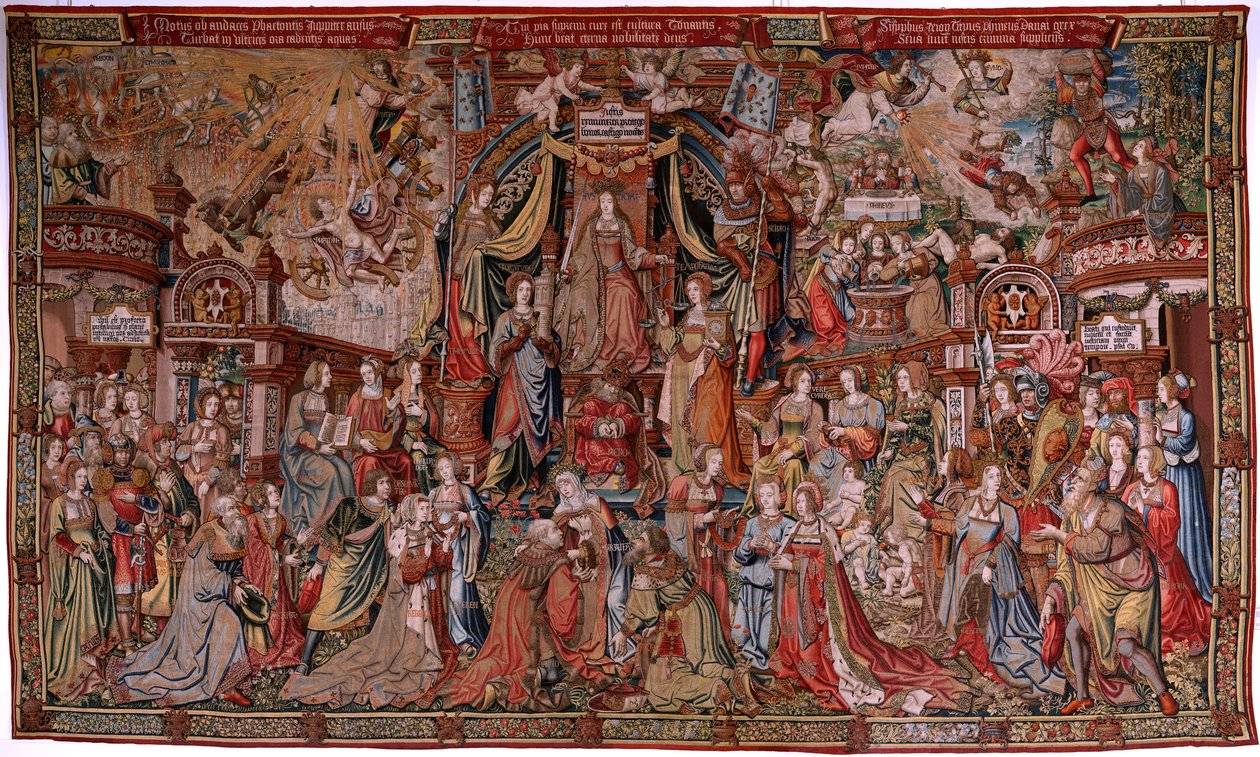 Flemish Tapestry. Series The Honours. Justice. Ninth Tapestry in the Series. Model Cartoonists from the Circle of Bernard van Orley and Jan Gossaert. Ca 1550 by Bernard van Orley
