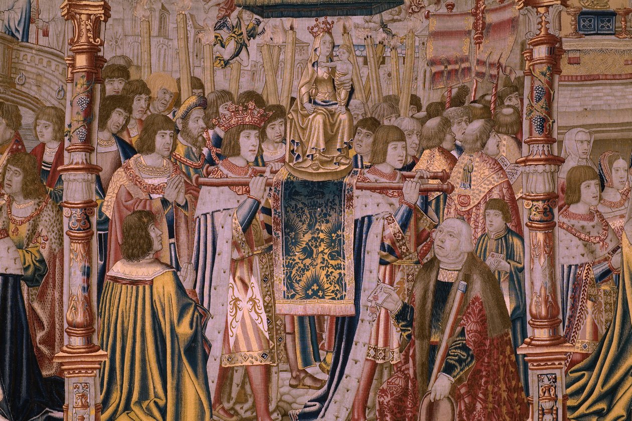 Series The Legend of the Madonna of the Sablon. The Arrival of the statue of the Madonna. by Bernard van Orley