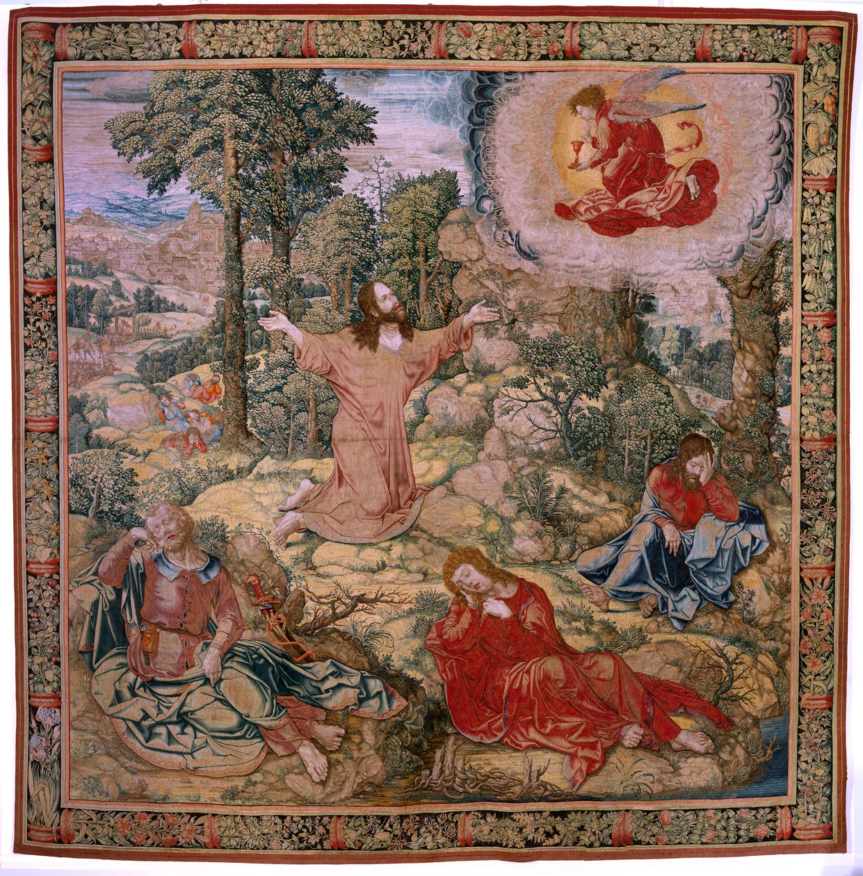 Flemish Tapestry. Series The Passion of Christ. Christ in the Mount of Olives. Manufacture Pieter de Pannemaeker, Brussels. Cartoonist Barend van Orley. Ca 1518-1522 by Bernard van Orley