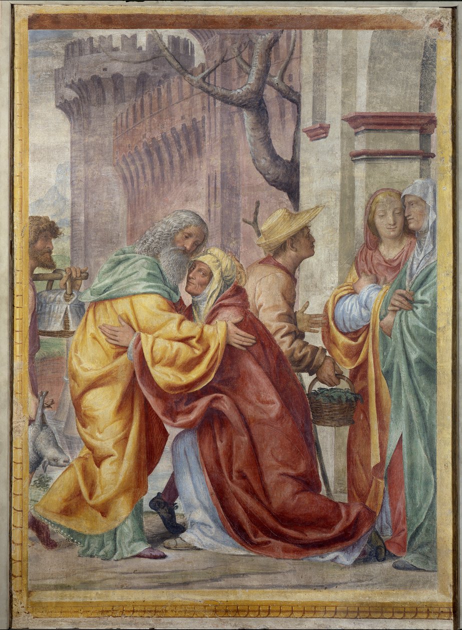 Meeting of St. Anne and St. Joachim at the Golden Door by Bernardino Luini